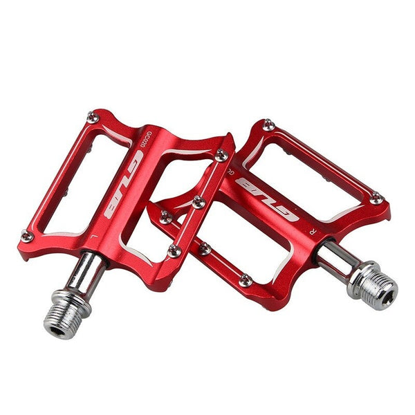 Aluminum Cycling Mtb Bike Bicycle Cnc Sealed Bearing Flat Platform Antiskid Red Pedals