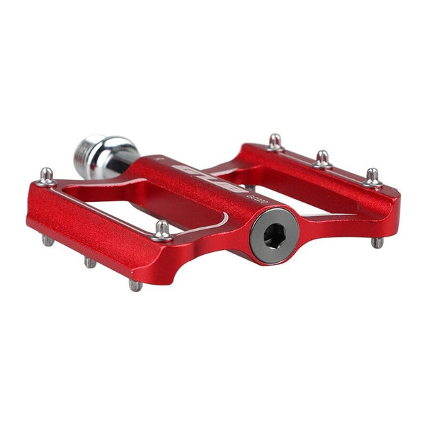 Aluminum Cycling Mtb Bike Bicycle Cnc Sealed Bearing Flat Platform Antiskid Red Pedals
