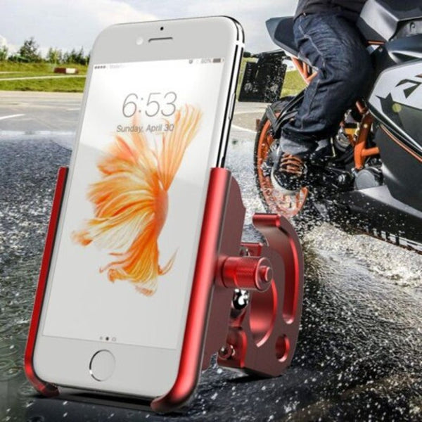 Aluminum Universal Motorcycle Bicycle Bike Handlebar Mobile Cell Phone Holder Carrier Stand Support Black Mounts & Holders