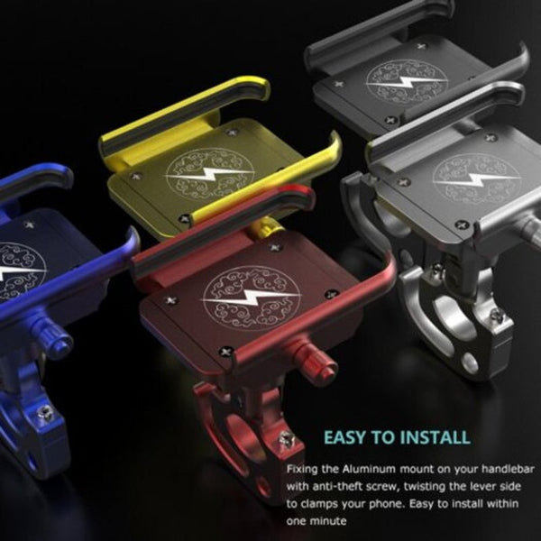 Aluminum Universal Motorcycle Bicycle Bike Handlebar Mobile Cell Phone Holder Carrier Stand Support Black Mounts & Holders