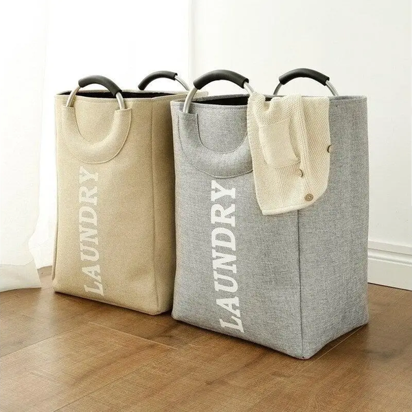 Aluminum Alloy Handle Clothes Storage Bucket Folding Basket Dirty Sorter Laundry Large Laundry Baskets & Hampers