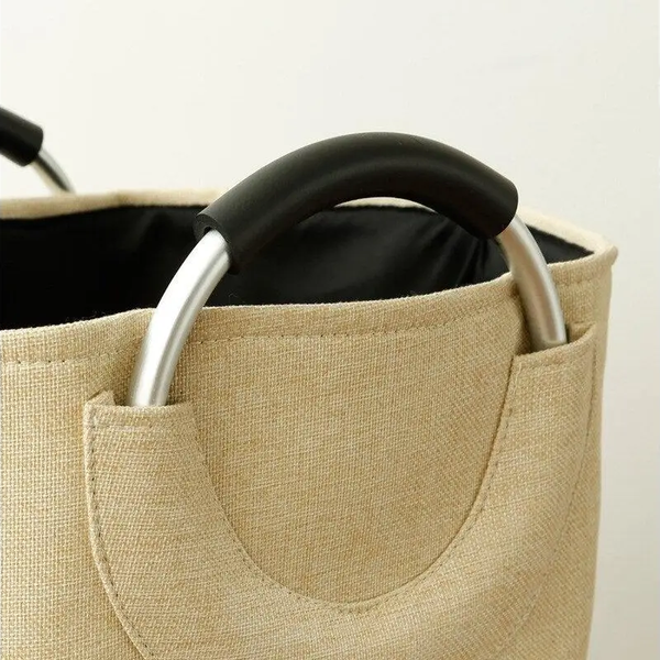 Aluminum Alloy Handle Clothes Storage Bucket Folding Basket Dirty Sorter Laundry Large Laundry Baskets & Hampers