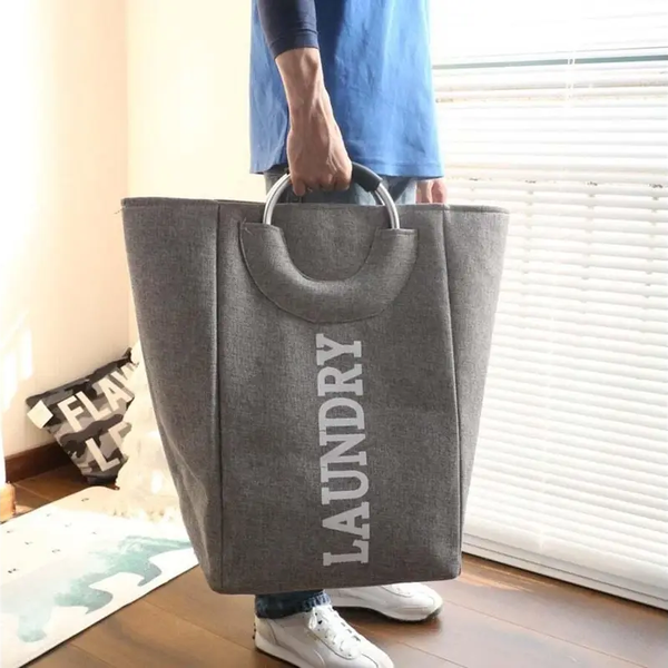 Aluminum Alloy Handle Clothes Storage Bucket Folding Basket Dirty Sorter Laundry Large Laundry Baskets & Hampers