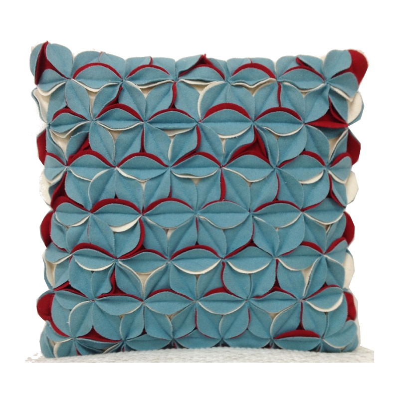 Pad Amelie Aqua Blue & Red 3D Texture Cushion Cover Cushion Covers