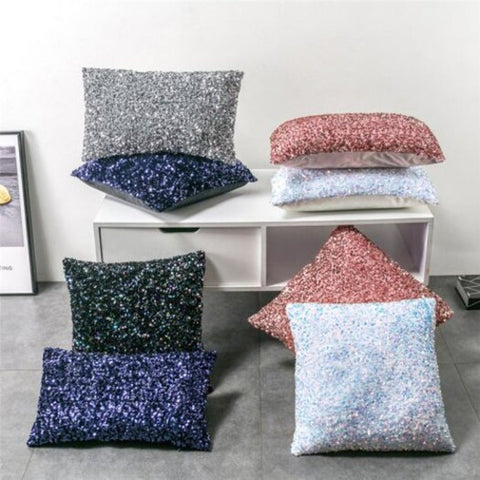 American Precision Sequins Pillowcase Nordic Solid Embroidery Decorative Cushion Cover 30X50cm S5
