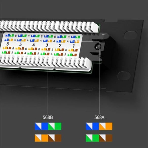 12 Port Utp Mini Patch Panel With Wallmount Bracket Included Black Cat5 Patch Panels