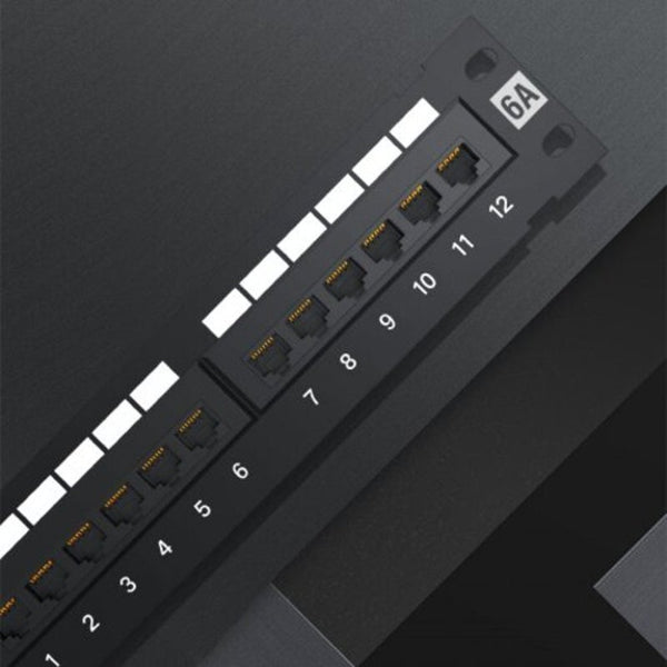 12 Port Utp Mini Patch Panel With Wallmount Bracket Included Black Cat5 Patch Panels