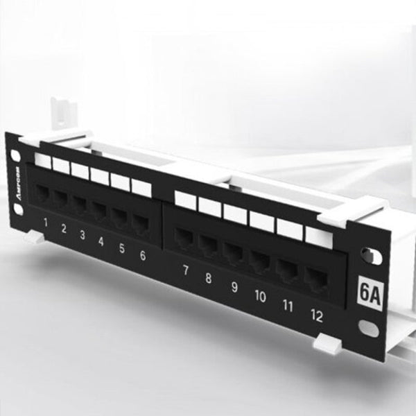 12 Port Utp Mini Patch Panel With Wallmount Bracket Included Black Cat5 Patch Panels