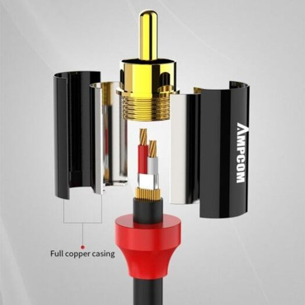 2Rca To Male Gold Plated Copper Core For Home Stereo Receiver 1M Cables & Adapters