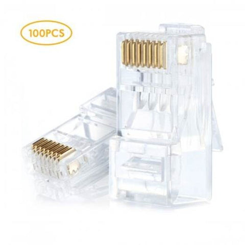 Cat6 Modular Plug Ethernet Cable Rj45 Connector 30U 50U Gold Plated 10Pcs