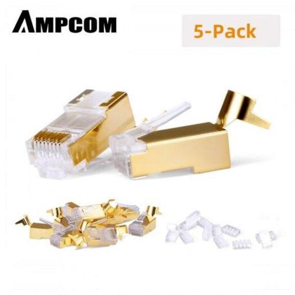 Cat7 Shielded 50U Gold Platedrj45 Modular Plug Rj Connector For Ethernet Cable Pcs Ethernet Cables (Rj 45/8P8c)