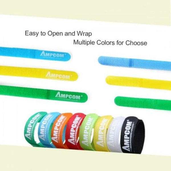 Fastening Cable Ties Reusable Hook And Loop Multi Color Cord Management Wraps8 Colors 8Pcs
