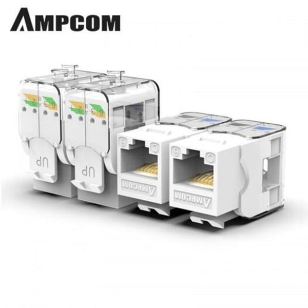 Pro Cat6 Tool Less Keystone Jack Self Locking No Punch Down Rj45 Module Adapter White Plugs Jacks & Wall Plates
