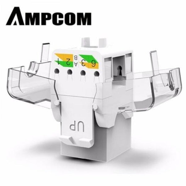 Pro Cat6 Tool Less Keystone Jack Self Locking No Punch Down Rj45 Module Adapter White Plugs Jacks & Wall Plates