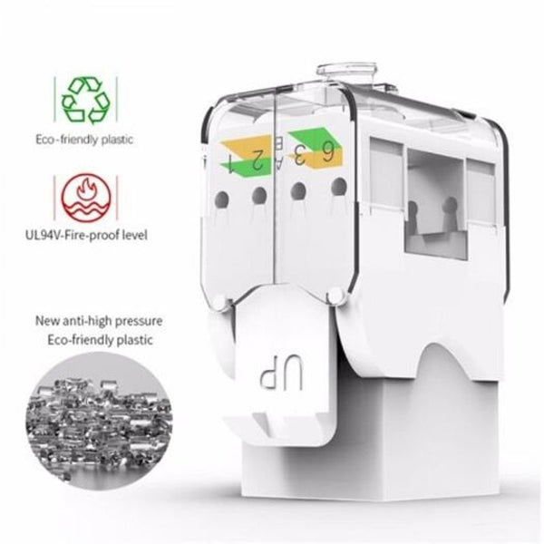 Pro Cat6 Tool Less Keystone Jack Self Locking No Punch Down Rj45 Module Adapter White Plugs Jacks & Wall Plates