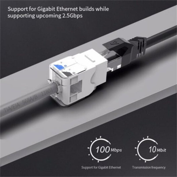 Pro Cat6 Tool Less Keystone Jack Self Locking No Punch Down Rj45 Module Adapter White Plugs Jacks & Wall Plates