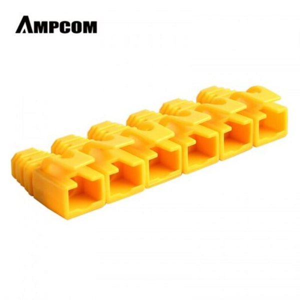 Rj45 Relief Boot Modular Plug Connector Cap Strain For Cat Cat5e Cat6 Yellow 30Pcs Cables & Adapters