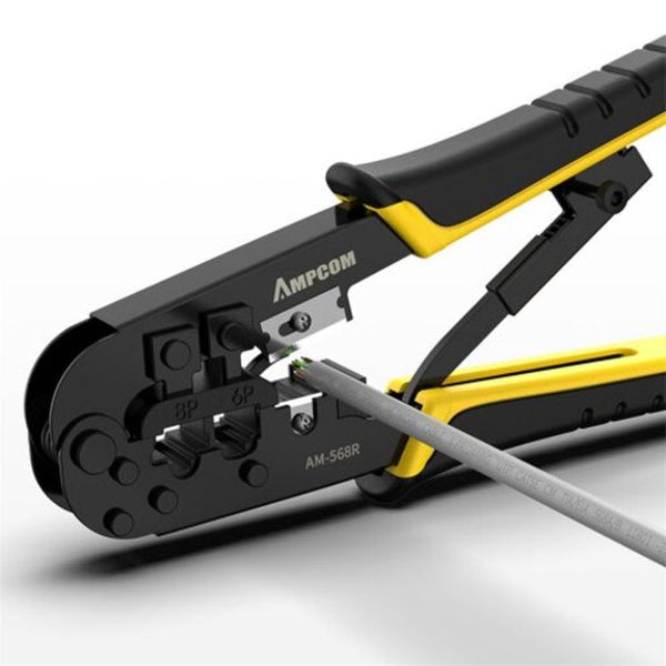 Supremeseries Crimping Tool Plier Multiple Recheat Rj45 Rj11 Connector Crimper For 8P 6P Yellow Black Cabling Tools