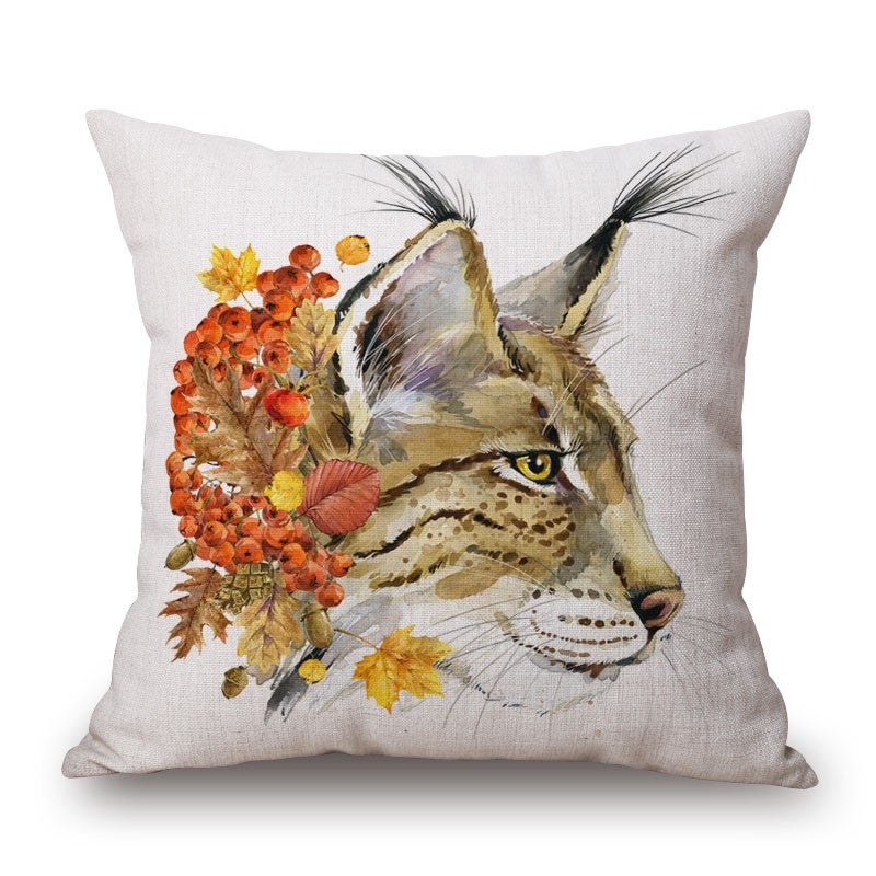 Animal Fruits On Cotton Linen Pillow Cover Cushions & Decorative Pillows