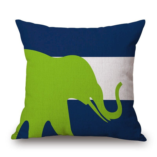 Elephant Shadow On Cotton Linen Pillow Cover Cushions & Decorative Pillows