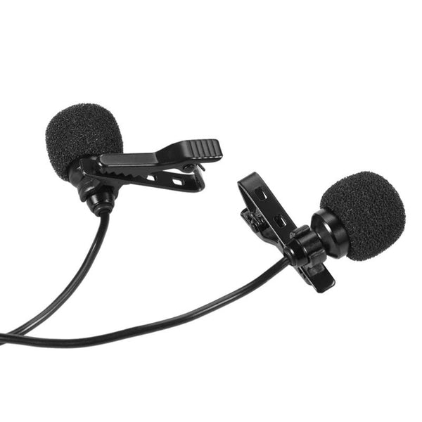 150Cm Cellphone Smartphone Mini Dual Headed Omni Directional Mic Microphone With Collar Clip For Ipad Iphone5 6S Plus Smartphones