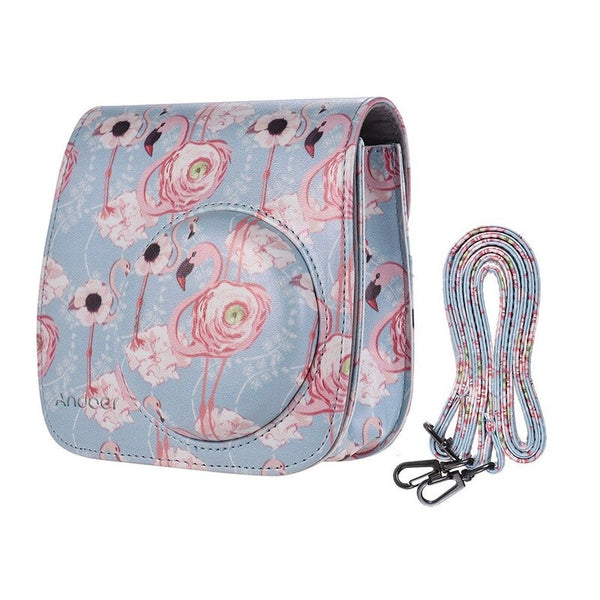 Camera Case Bag With Strap For Fujifilm Instax Mini 9 8 8S Flamingo 2 Camera Cases Bags & Covers