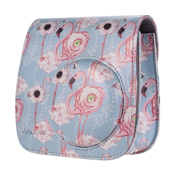 Camera Case Bag With Strap For Fujifilm Instax Mini 9 8 8S Flamingo 2 Camera Cases Bags & Covers