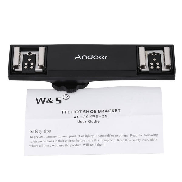 Dual Hot Shoe Flash Speedlite Light Bracket Splitter For Canon 7Dii 70D 5Dr 5Drs 5Diii 6D Dslr Camera Camcorder Flash Brackets
