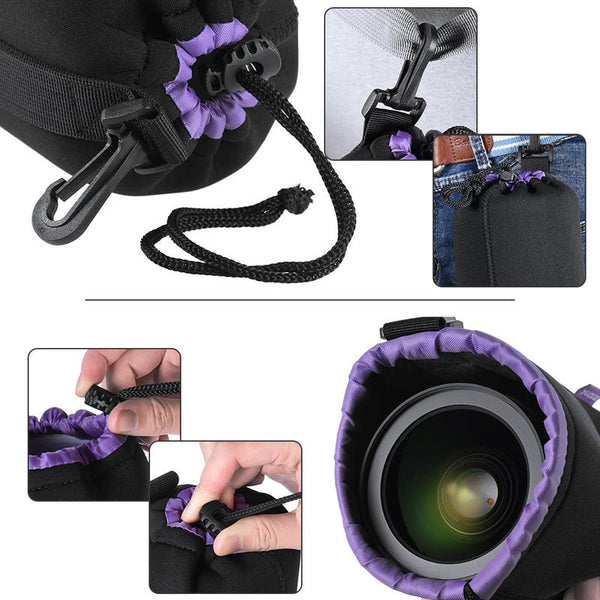 Shockproof Water Resistant Dslr Lens Pouch Kitsmlxl For Canon Nikon Sony Tamron 4 Lenses
