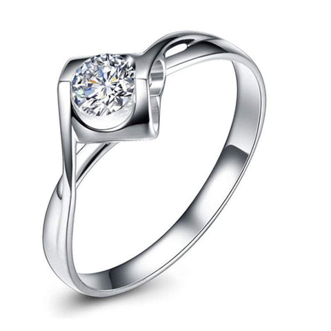Veile Studios Silver Angle Kiss Micro Paved Simulated Moissanite Diamond Rings
