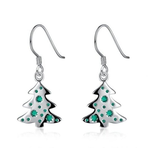 Another Silver Christmas Theme Drop Earrings For Trees