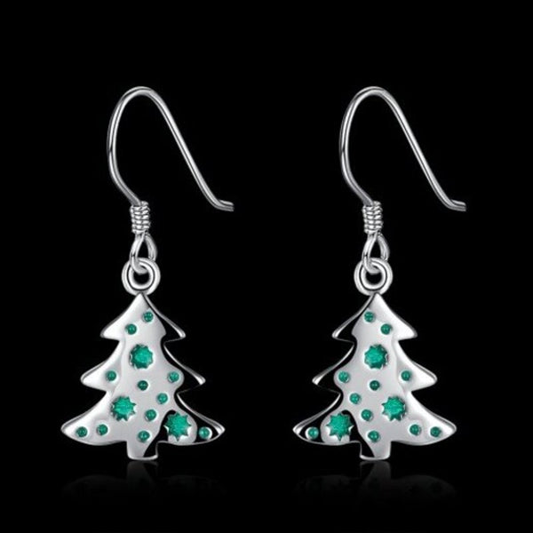 Veile Studios Another Silver Christmas Theme Drop For Trees Earrings