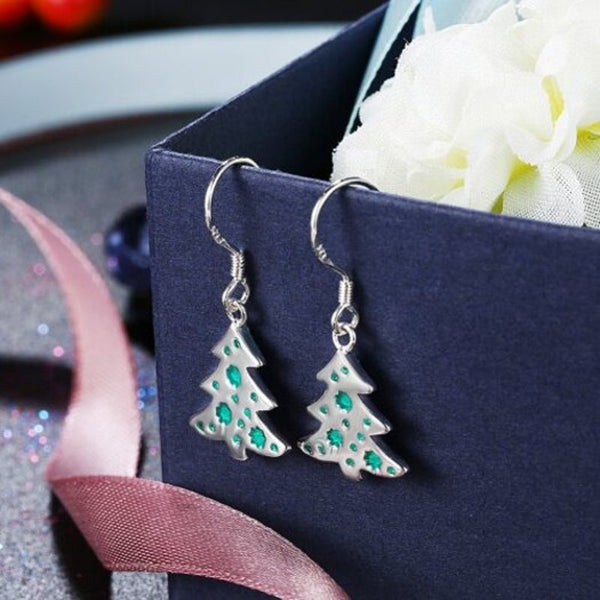 Veile Studios Another Silver Christmas Theme Drop For Trees Earrings