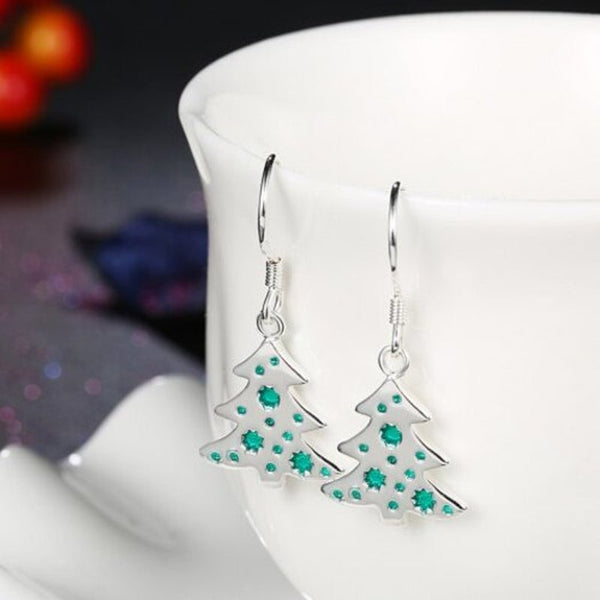 Veile Studios Another Silver Christmas Theme Drop For Trees Earrings