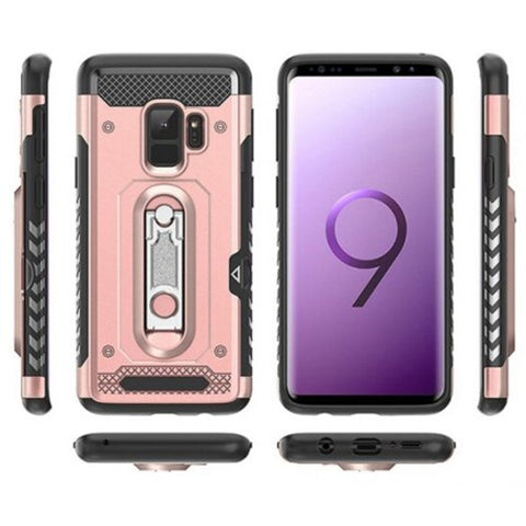 Anti Fall Multifunction Phone Case For Samsung S9 Plus Rose Gold