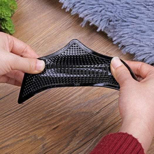 Rug Pads Anti Slip Patch Reusable Floor Carpet Mat Gripper 5Pcs Black
