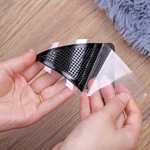 Rug Pads Anti Slip Patch Reusable Floor Carpet Mat Gripper 5Pcs Black Rugs