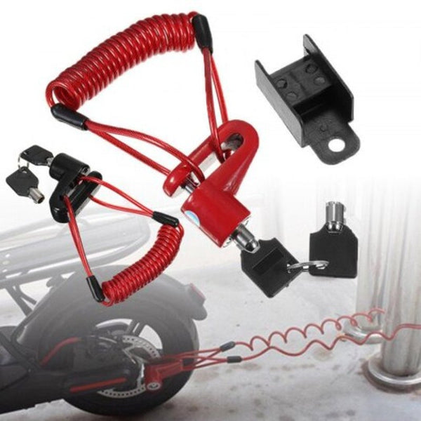 Anti Theft Disc Brakes Lock With Steel Wire For Xiaomi M365 Electric Scooter Red Accessories Parts