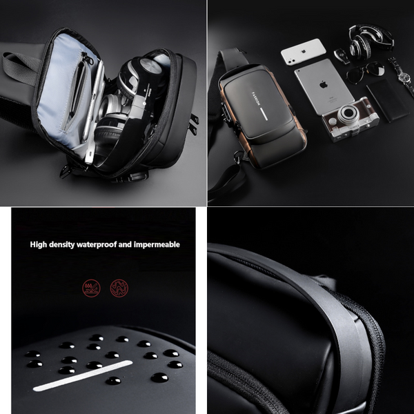 Anti Theft Stylish Locking Usb Crossbody Sling Bag Men Bags