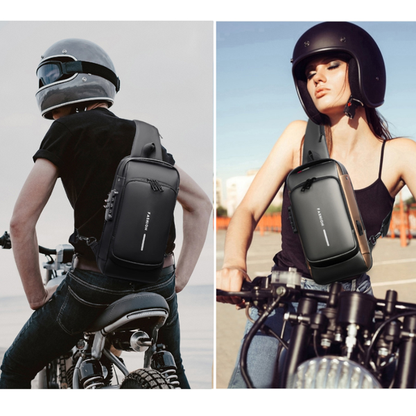 Anti Theft Stylish Locking Usb Crossbody Sling Bag Men Bags