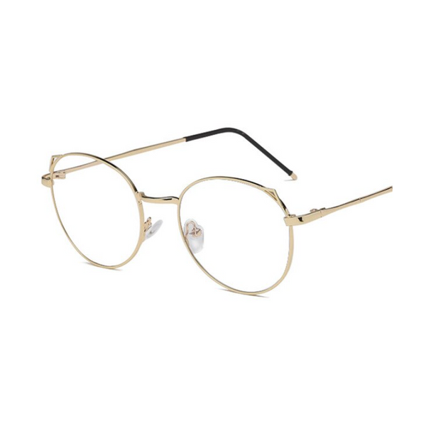Anti Blue Light Ray Glasses Cat Ear Metal Frame Men Women Gold Eyeglass Frames