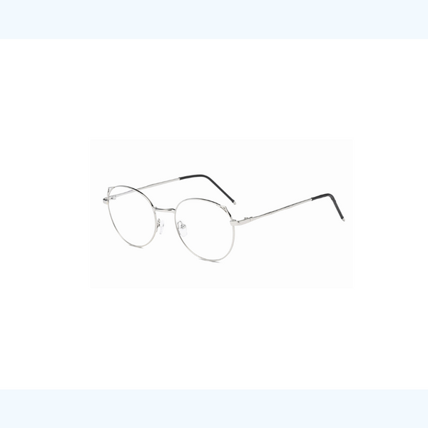 Anti Blue Light Ray Glasses Cat Ear Metal Frame Men Women Silver Eyeglass Frames