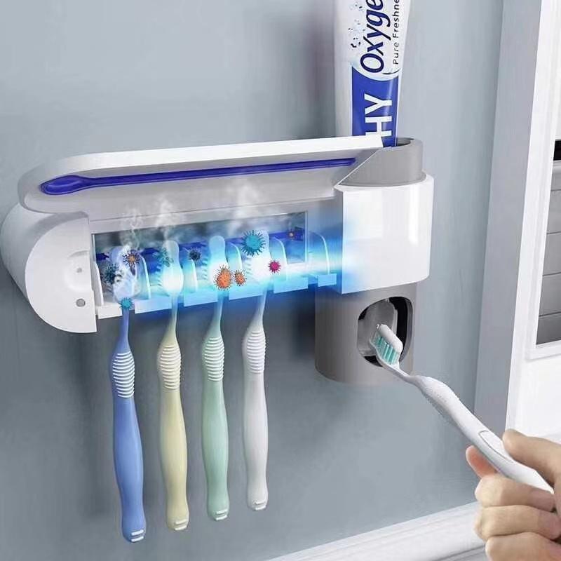 Toothbrush Holders 3 In 1 Uv Sterilizer Automatic Toothpaste Squeezer Tumblers & Toothbrush Holders