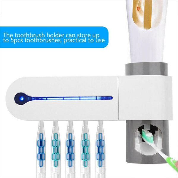 Toothbrush Holders 3 In 1 Uv Sterilizer Automatic Toothpaste Squeezer Tumblers & Toothbrush Holders