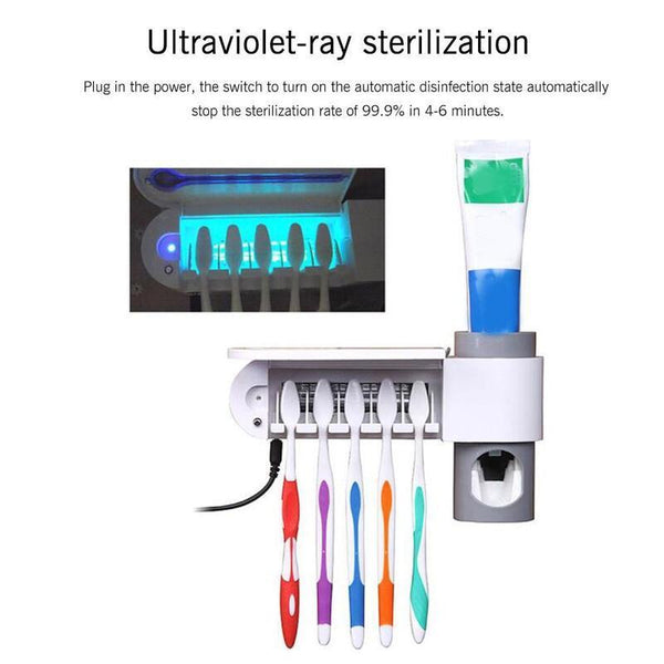 Toothbrush Holders 3 In 1 Uv Sterilizer Automatic Toothpaste Squeezer Tumblers & Toothbrush Holders