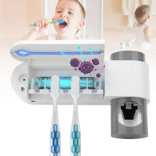 Toothbrush Holders 3 In 1 Uv Sterilizer Automatic Toothpaste Squeezer Tumblers & Toothbrush Holders