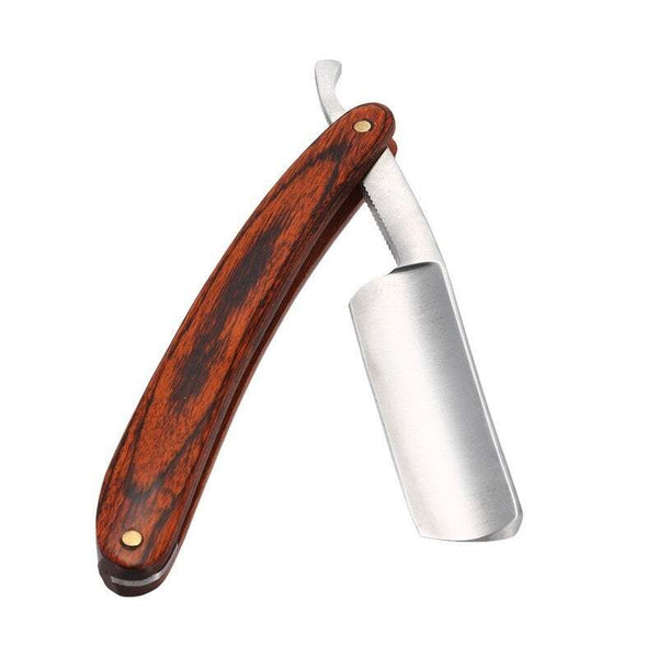 Razors Blades Antique Men's Straight Cut Carbon Steel Folding Retro Barber Beard Throat Shaving Pearwood Handle Male Men's Razor Blades