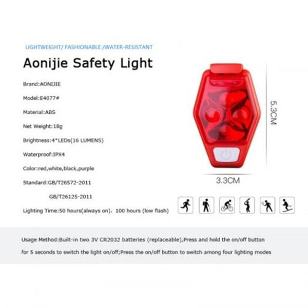 4077 Ipx4 Waterproof Night Running Jogging Cycling Led Safety Light With Clip Strobe Lamp Black Lights & Reflectors
