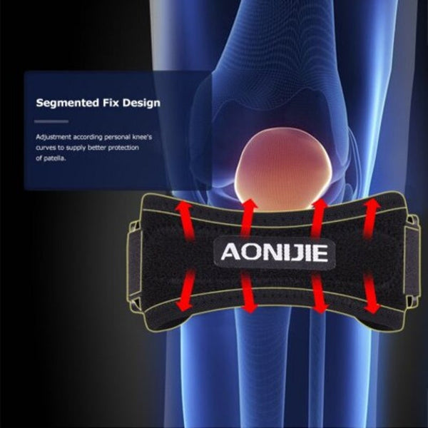 E4067 Patella Knee Strap Brace Support Pad Band For Soccer Basketball Black Orthotics Braces & Sleeves