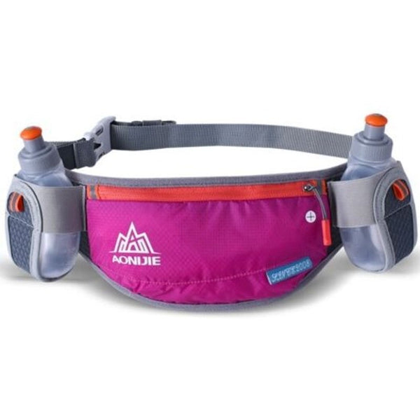 E882 Marathon Jogging Cycling Running Hydration Belt Waist Bag With 170Ml Water Bottles Rose Waist Packs & Bags